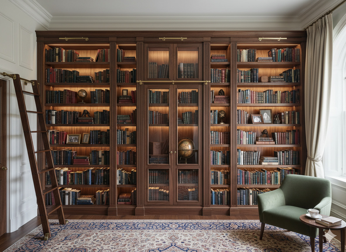 Built-in bookcase system